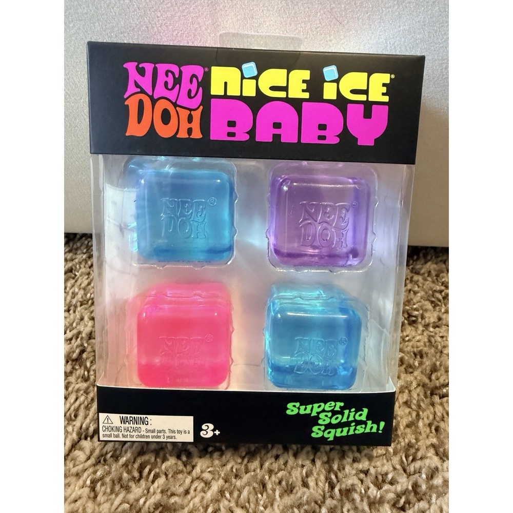 Nee Doh Nice Ice Baby Super Solid Squish Tactile Squeeze Toys Set of 4